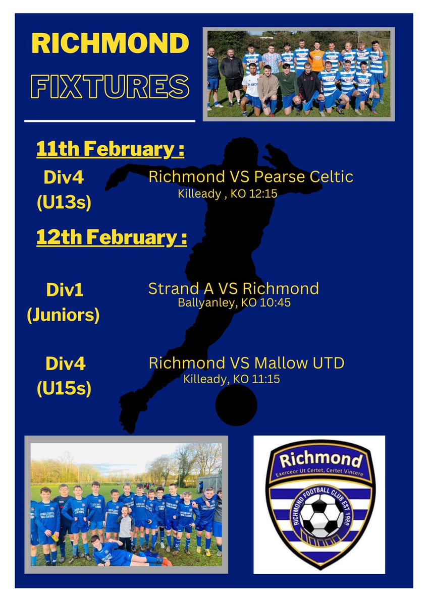 🔵🔵 Weekend Fixtures!! 🔵🔵