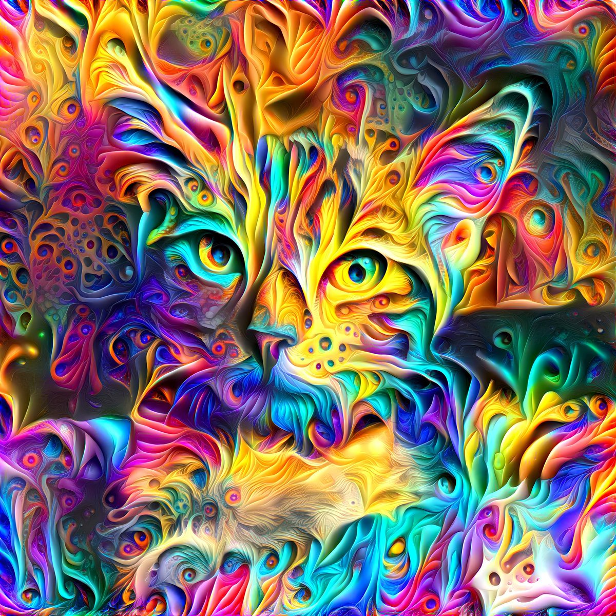 DeepDreamsNFT's tweet image. time for a cat nap 💤 gn fam!

#DeepDreams #DigitalArt #AI #Psychedelic #NFT #NFTs #ETH #TrippinKittens #Meow #CatsofInstagram #TuneInTurnOnDropOut