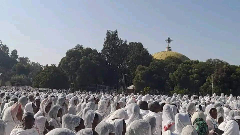 Haphtom's tweet photo. Axum, #Tigray, earlier today.

(At Axum St. Mary of Zion Church, ቤተ-ክርስትያን ማርያም ፅዮን ኣክሱም) https://t.co/MYEYcm91jm