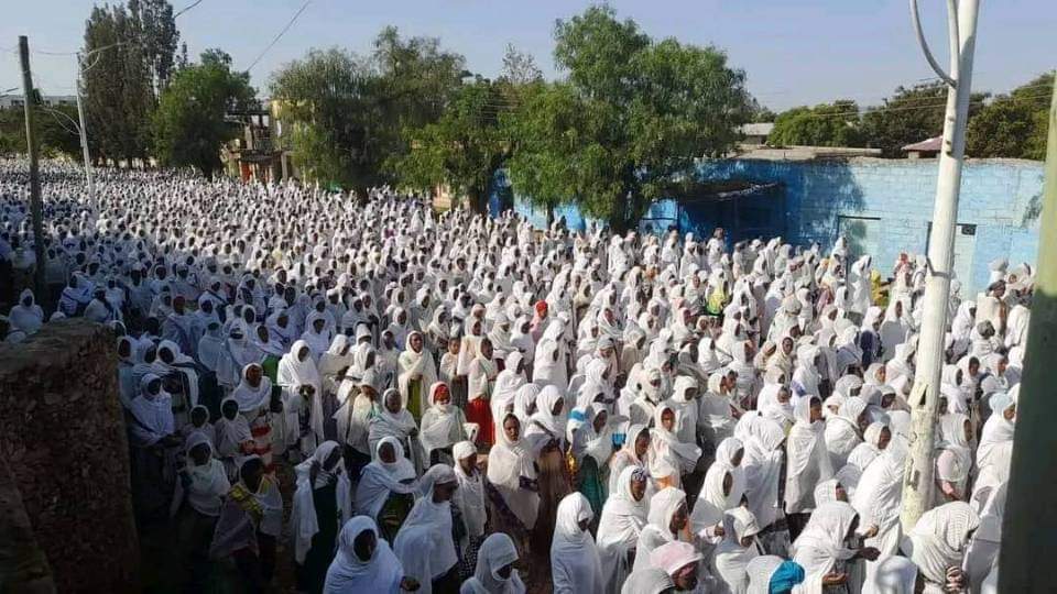 Haphtom's tweet photo. Axum, #Tigray, earlier today.

(At Axum St. Mary of Zion Church, ቤተ-ክርስትያን ማርያም ፅዮን ኣክሱም) https://t.co/MYEYcm91jm
