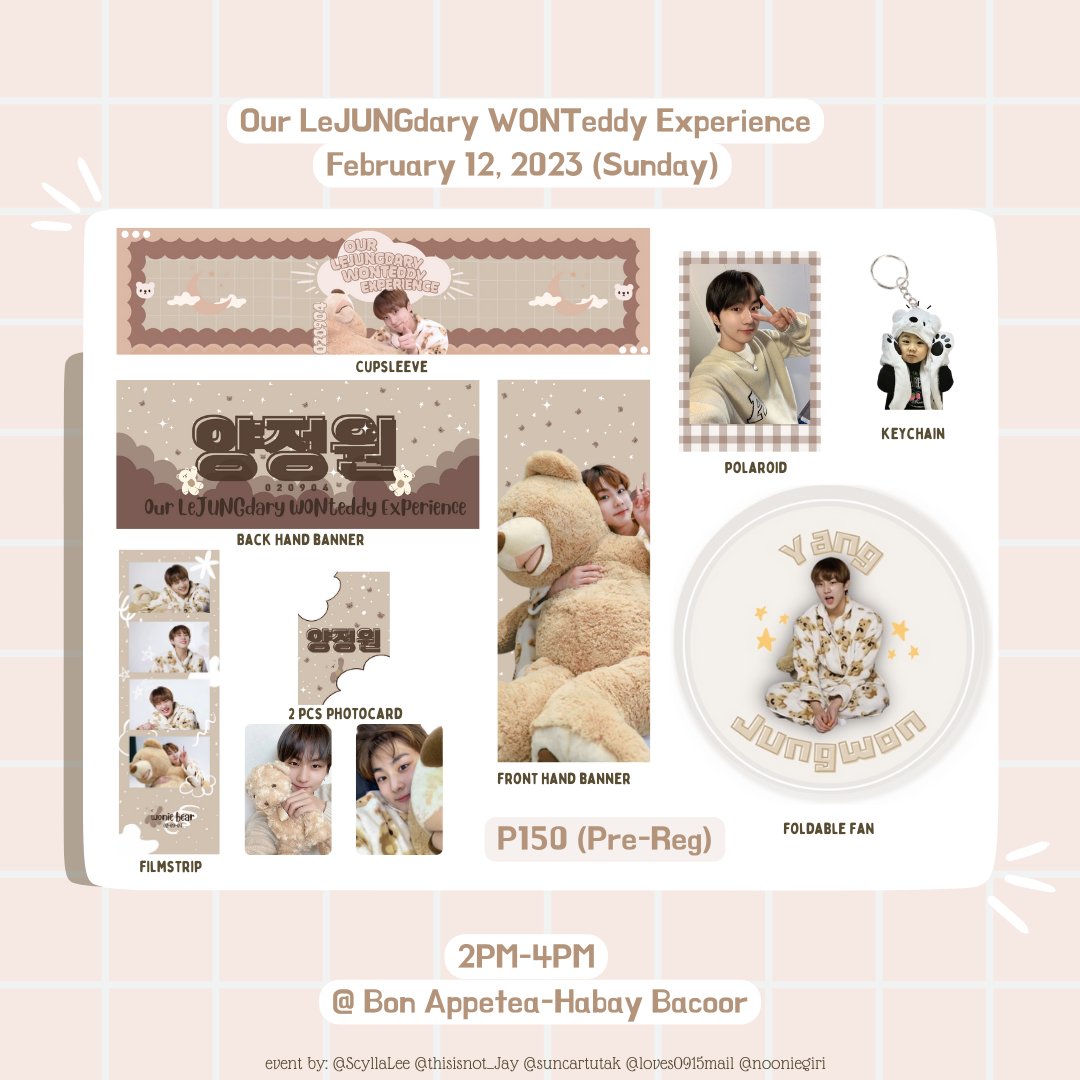 suncartutak's tweet photo. Our LeJUNGdary WONteddy Experience 🐻

Yoi~ Come and join us as we celebrate the birthday of our beloved yang leader. See you there!

📅 2/12, 2PM-4PM 
📍 Bon Appetea-Habay Bacoor

🔗 https://t.co/4nAXFBjkXH https://t.co/2jtIgjdBfU