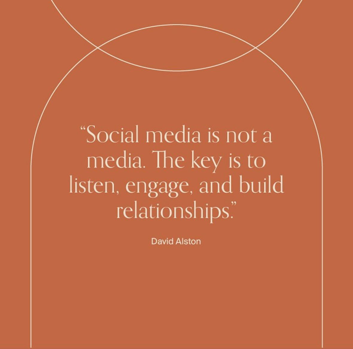 “Social media is not a media. The key is to listen, engage, and build relationships” - @DavidAlston

#SMM #SocialMedia #socialmediamanagement #socialmediamarketing #expertquotes #digitalmarketingquotes #smmquotes