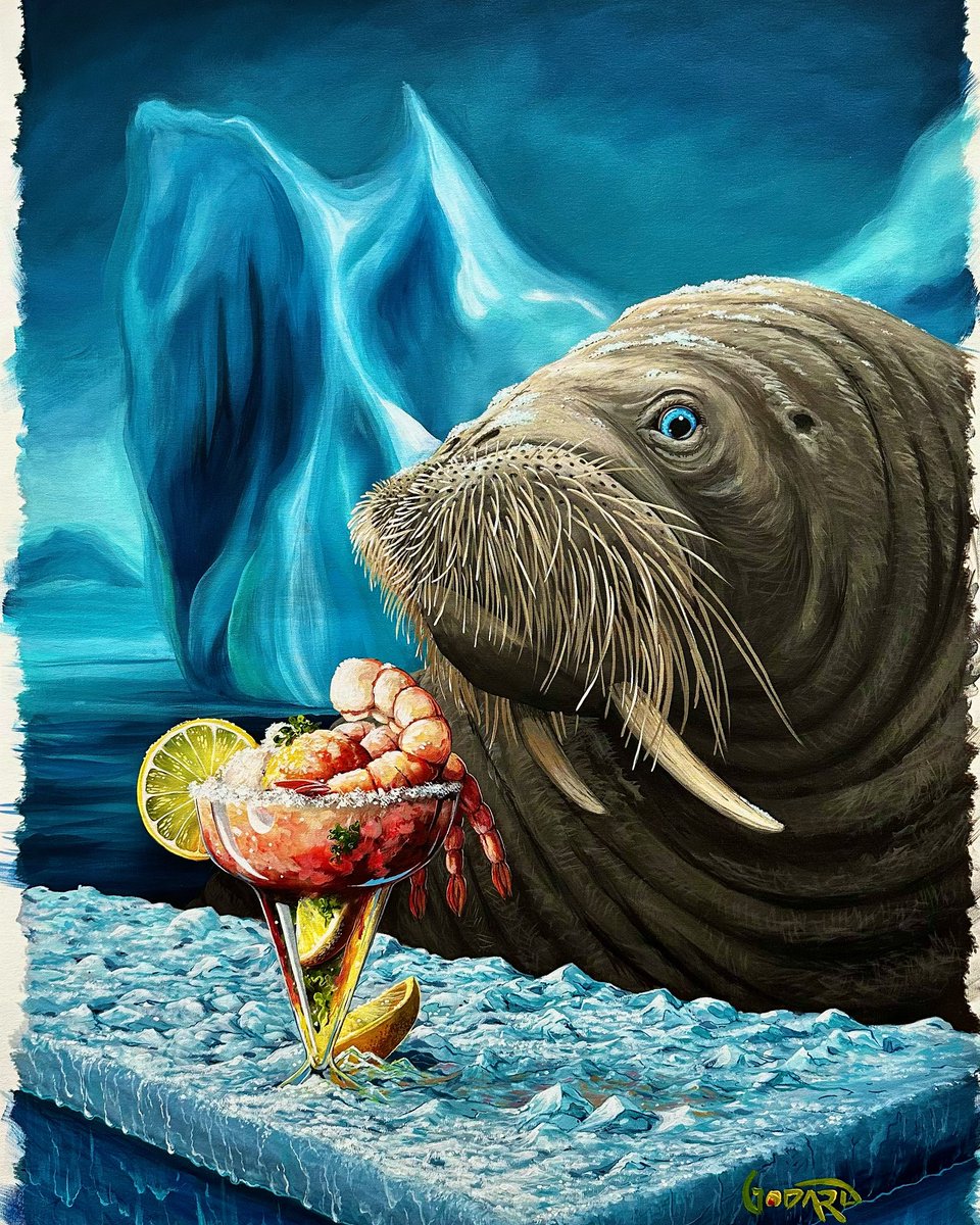 I am the Walrus. 1 of 7 paintings to celebrate my upcoming trip to Antarctica