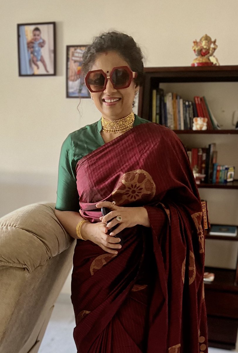LakshmyRamki's tweet photo. #RetroMode , Two different events, decided to experiment , mix and match attires bought years back . #Reuse #Recycle https://t.co/MFYJGqlZqN