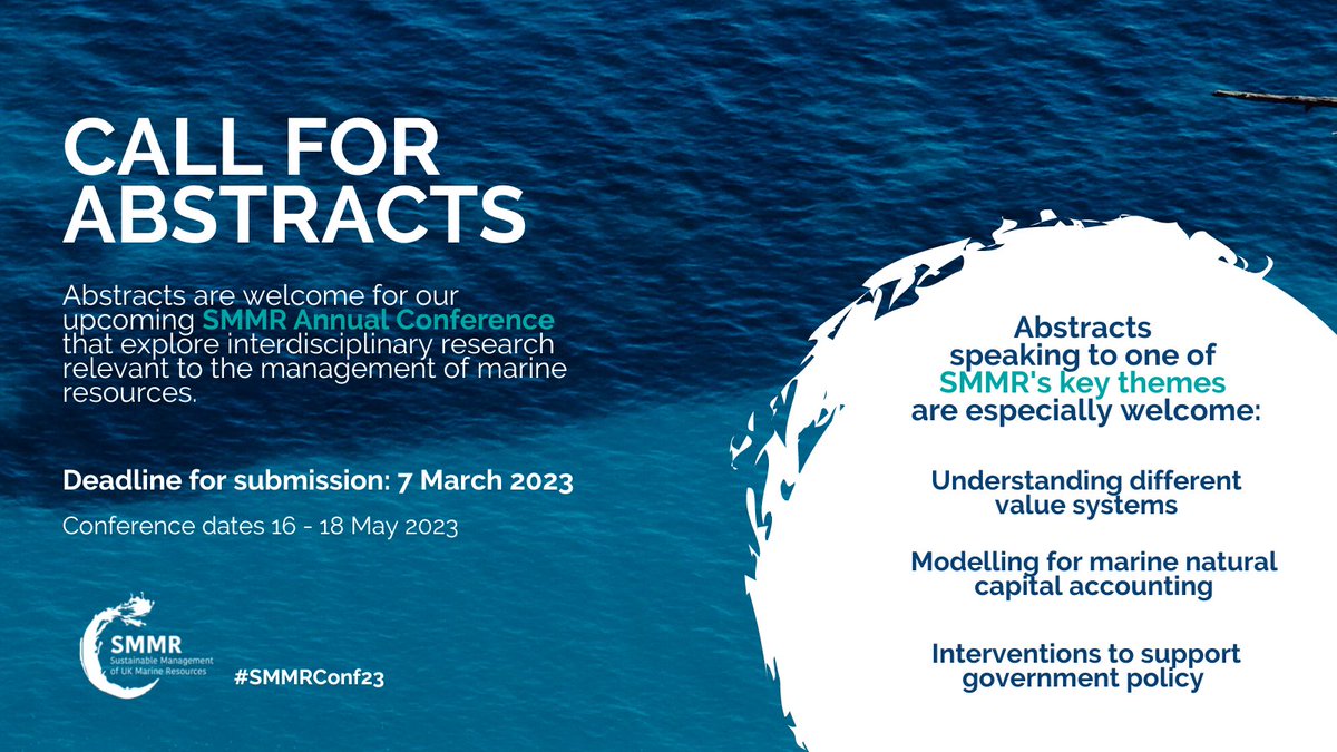 Abstracts exploring #interdisciplinary research relevant to the management of #marine resources are invited for #SMMRConf23! Talks that reflect on knowledge gaps &amp; avenues for future research, &amp; address one of our 3 themes (👇 ), are especially welcome 👉 buff.ly/3B9AiQJ