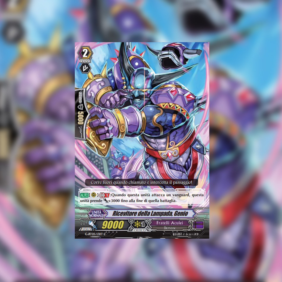 cfvanguardit's tweet photo. "Corre fuori quando chiamato e intercetta il passaggio"! 

La carta di oggi è "Ricevitore della Lampada, Genio".

#cfvanguard #GBT05 #FratelliAculei https://t.co/T6oVJtf44w
