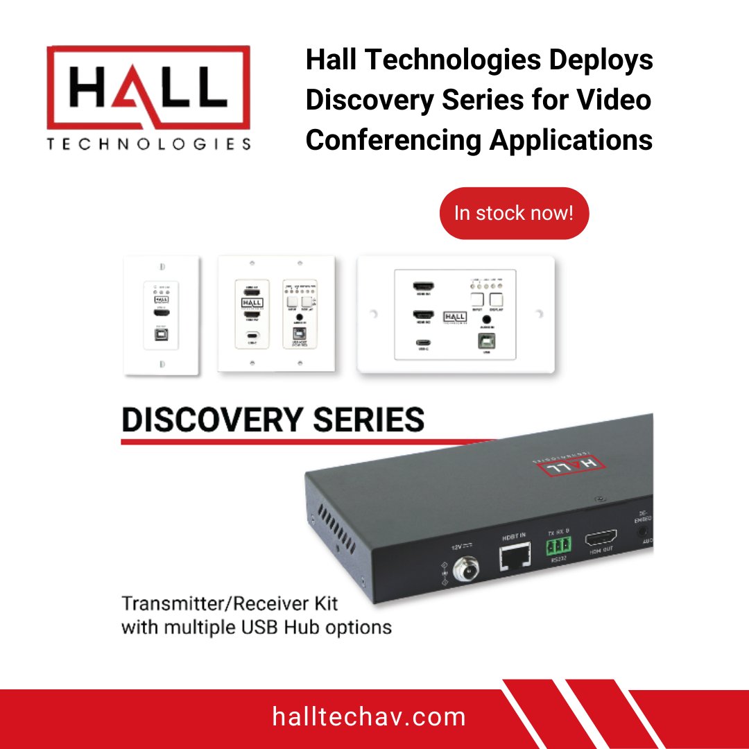 HallTechAV's tweet photo. Our Discovery Series offers a cost-effective 4K extension with flexible USB and HDMI capabilities for software video conferencing and audio extraction. Learn more about these kits designed #classrooms, #huddlespaces, & #conferencerooms. https://t.co/d2yhZN9EY9 https://t.co/mYQRD3bJ0u