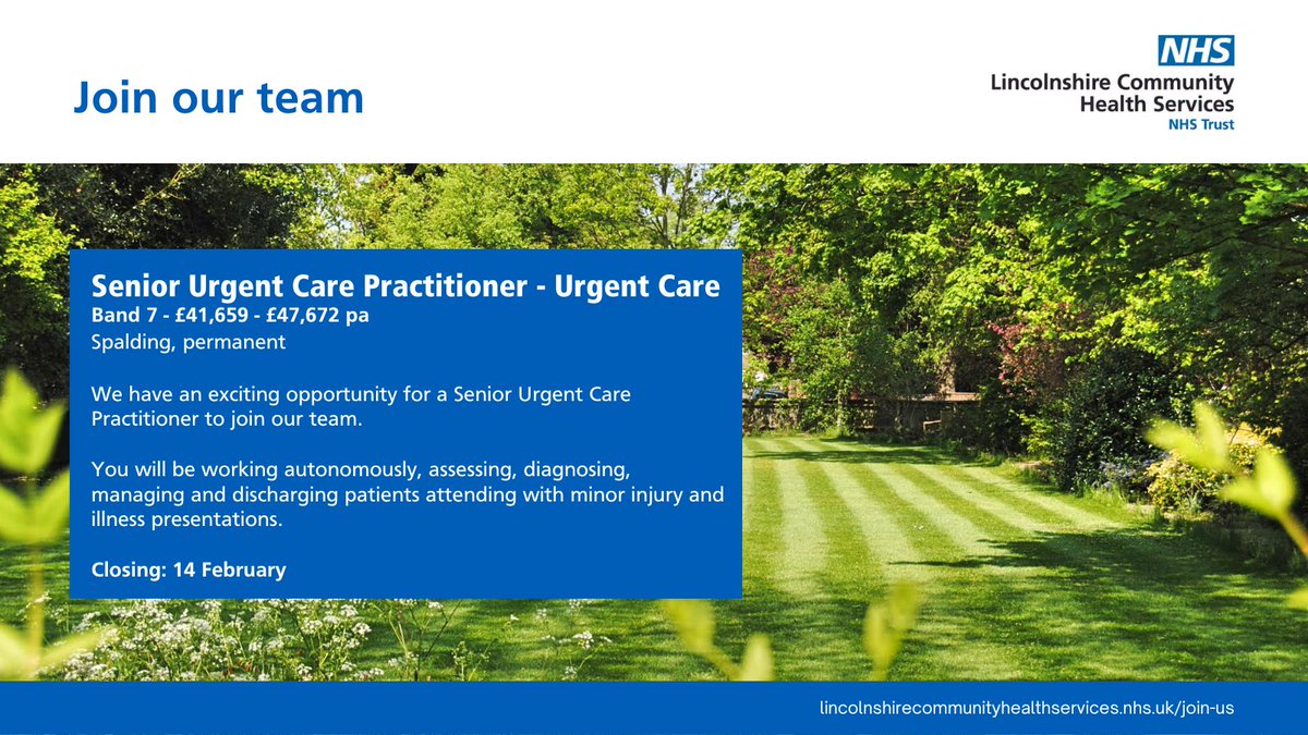 Lincs Comm Health on Twitter "We have an exciting job opportunity for