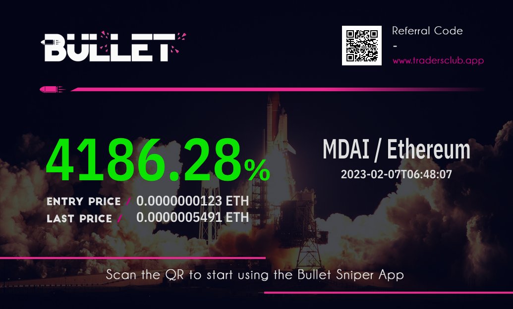 Another day of work using #bulletsniper!
#crypto and trading #defi never been easier!
Don't loose anymore time! Get your #bulletapp right now!
tradersclub.app