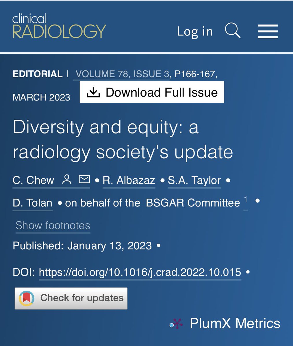 Our <a href="/ClinRadiology/">Clinical Radiology</a> paper on #Equity, #Diversity &amp; #Inclusion is out today #IWD2023

Join us .<a href="/BSGAR_UK/">BSGAR</a> in promoting #EDI in #Radiology! 

clinicalradiologyonline.net/article/S0009-…