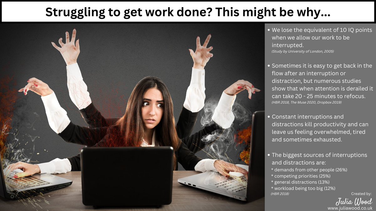 JuliaWoodQI's tweet photo. Two of the reasons why we struggle to get work done.
#JoyinWork #BeLessFrazzled #NHS
If you find this interesting and would like to receive more infographics and pictures like this sign up here:
https://t.co/dmyt5NWzL2
They are free. https://t.co/0fpEGSZZBD