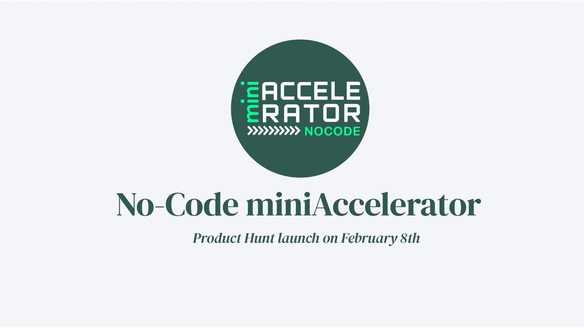 Exciting news, everyone! We're launching our No-Code <a href="/MiniAccelerator/">miniAccelerator</a>  on <a href="/ProductHunt/">Product Hunt 😸</a> today! 

Like every maker, also I would be very grateful if you could spend 3 minutes of your precious time and head over to Product Hunt and leave your vote for us
