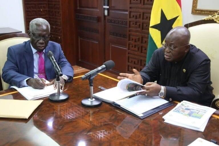 President Akufo Addo aged 78 with his Senior Advisor aged 82.

78 - 82 sure banker!
@hughes_onair Thank you for the two sure😏.
#TV3NewDay 
#JohnniesBite