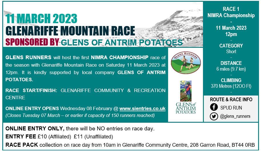 glens_runners's tweet photo. 🥔Spud Run entries now open!🥔 https://t.co/AvlDuq1VSG