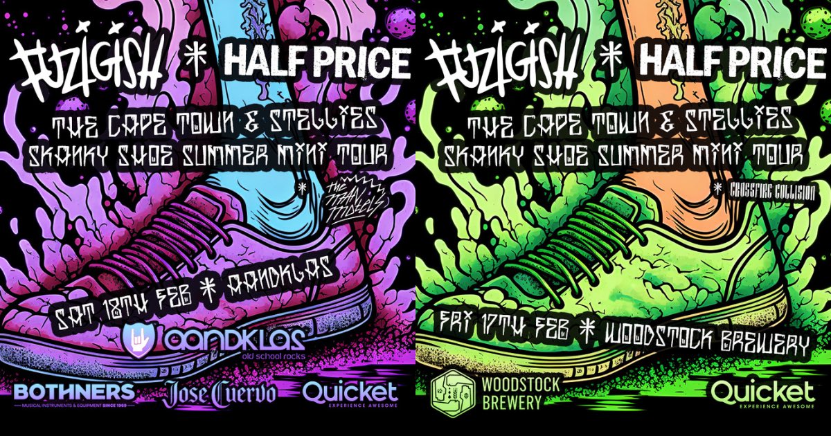 <a href="/SkankToFuzigish/">Fuzigish</a> announce Skanky Shoe Summer mini tour dates for smol jol in CPT: bit.ly/3jAEdlv