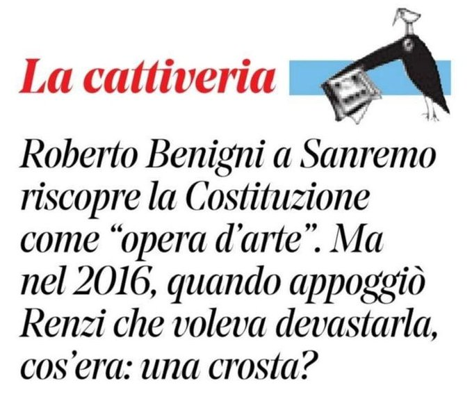 #Sanremo2023 
#CostituzioneItaliana 
#Benigni 
#mavaffanculova