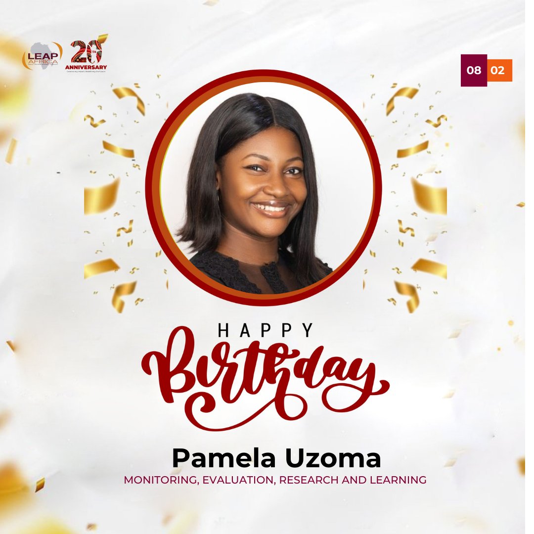 LEAPAfrica's tweet photo. Celebrating an excellent LEAPer!
Happy birthday, Pamela Uzoma. Thank you for your invaluable contributions and dedication to our work.
Like you, we wish you a cheerful celebration and a year full of joy and laughter. Cheers to a rewarding new year.
#LEAPer #HumanofLEAP https://t.co/5Gp6gPUspu