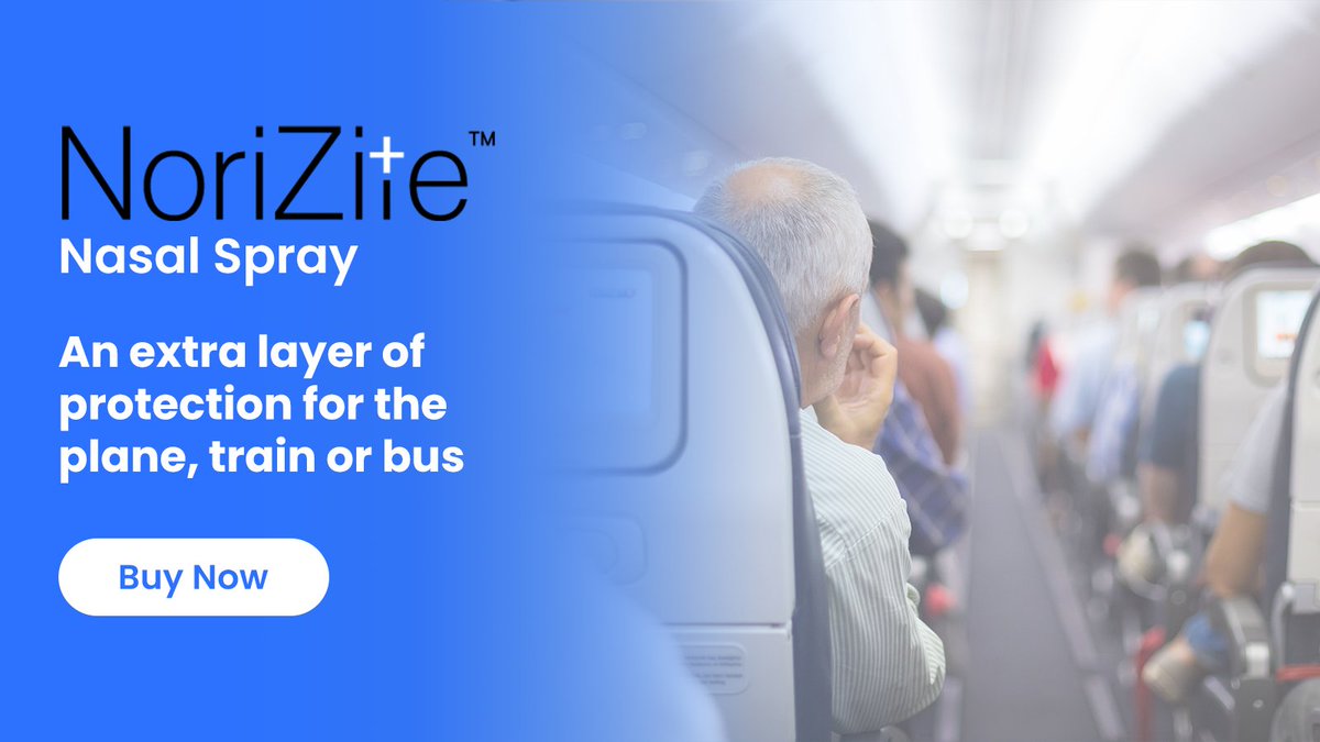 Recycled air on #aeroplanes, #trains and #buses can easily spread germs and leave us vulnerable to catching a #virus.

NoriZite #NasalSpray helps to provide an additional barrier against airborne viruses commonly encountered on journeys.

Stock up now: buff.ly/3Nj44sw