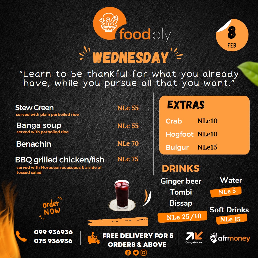 foodbly's tweet photo. Here's your dose of Midweek goodness π. Treat yourself π
Call/SMS/WhatsApp: 099 936 936 or 075 936 936 to place your orders.
#Foodbly #FreetownLunches #BBQ #Benachin #SaloneTwitter https://t.co/9b8RJcEhsC