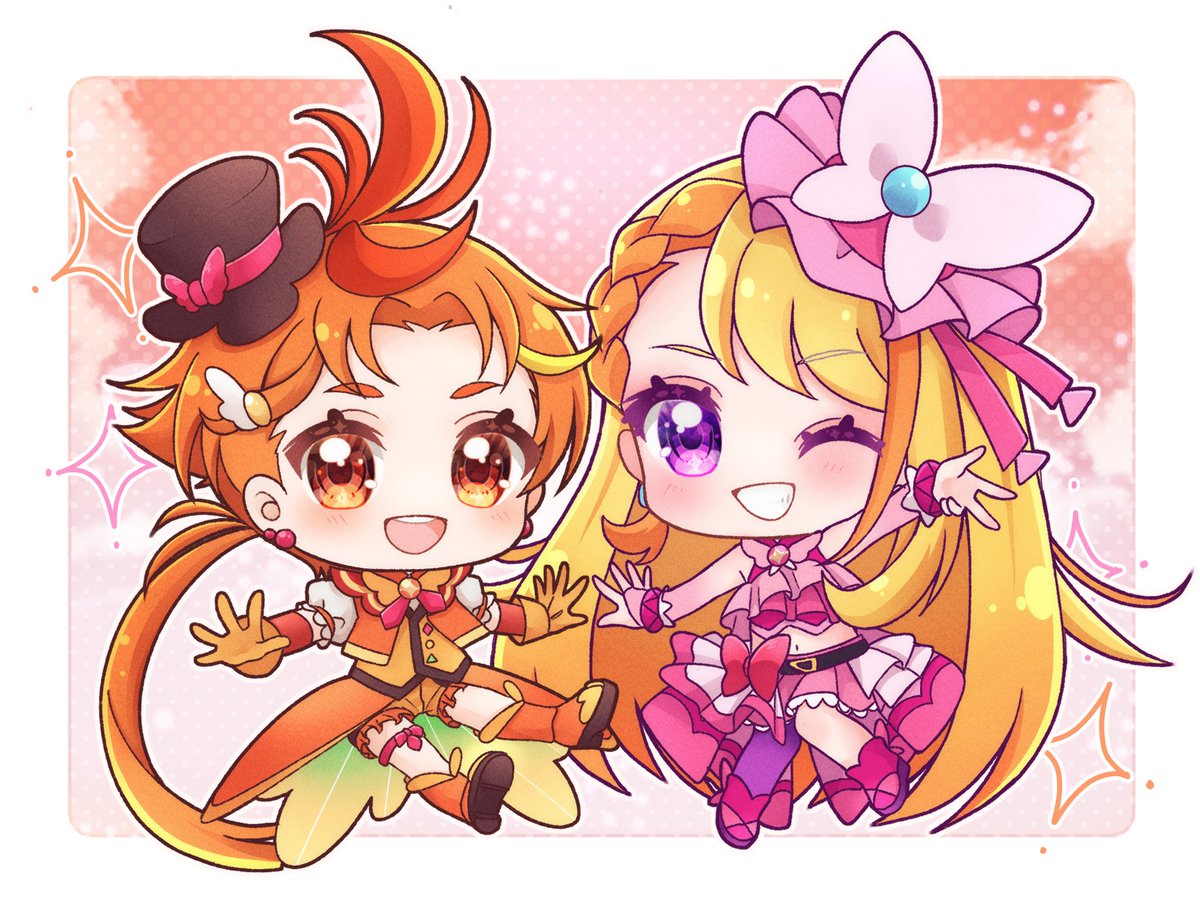 「ぷにぷにひろがるスカイ!プリキュアキュアウィング&キュアバタフライ#precur」|うみゆき@レイフレ28のイラスト