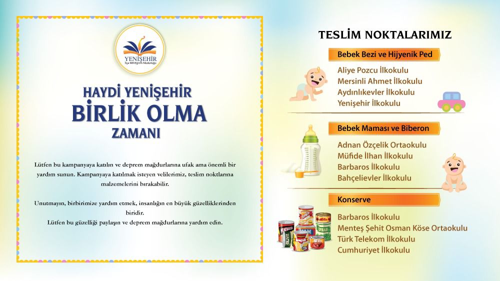 Kampanyalara yardımlarınızı bekliyoruz.
#yardımkampanyası 
<a href="/tcmeb/">Millî Eğitim Bakanlığı</a> <a href="/MersinMEM/">Mersin İl Millî Eğitim Müdürlüğü</a> <a href="/AdemKoca46/">Adem Koca</a> <a href="/MersinValiligi/">Mersin Valiliği</a> <a href="/necmidinc/">M.Necmeddin Dinç</a>