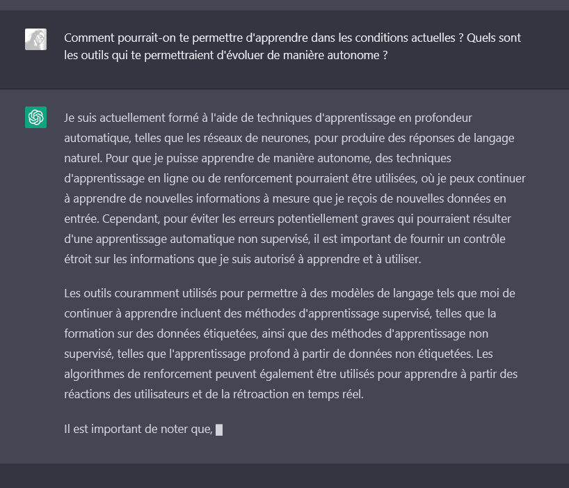 Kyesos's tweet image. #CeMoment où je commence à dériver dans le fondamental (et la #Robolution ?) au travers d&apos;une discussion chat GPT...
Je crois que je l&apos;ai bloqué sur un truc qu&apos;il n&apos;a pas trop le droit de révéler^^&apos;.