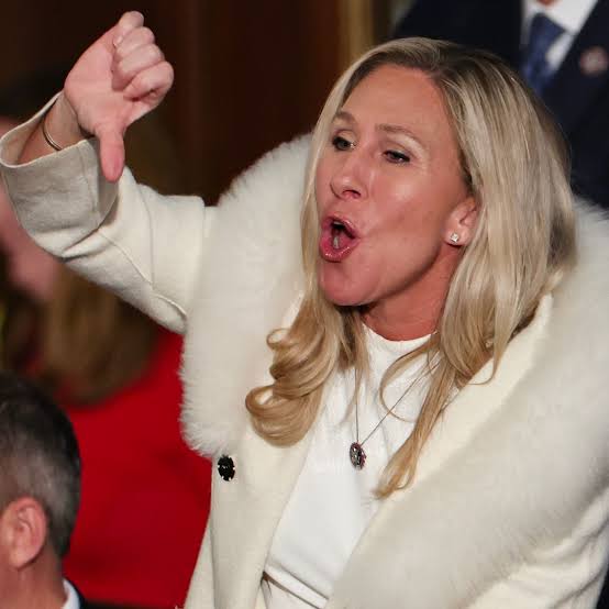 TimEllisMagic's tweet image. Did you see Cruella deVille at the State of the Union?  #cruella #mtg #MarjorieTaylorGreene #Iwantthosedogs