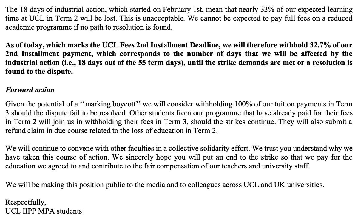 students4strike's tweet photo. Our letter to UCL leadership can be read here: https://t.co/CusYIUO9e5
