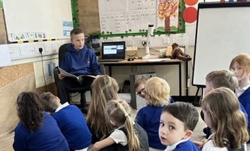 During national story telling week our reading mentors visited all of our KS1 and EYFS classes to read to them twice a day for the full week. It was a great experience for both the readers and the audience!