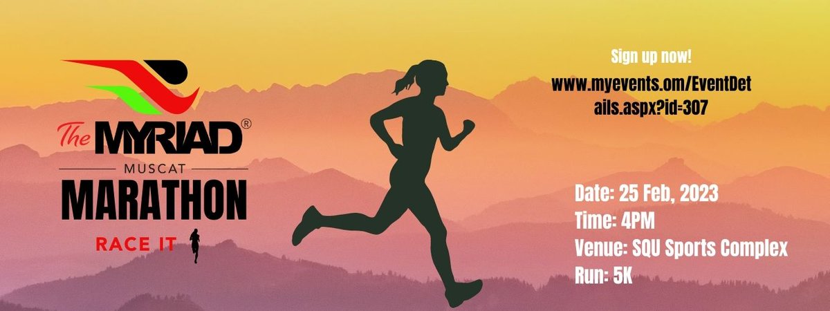 MyEvents (@myevents_om) on Twitter photo ◀️ سباق للنساء فقط
سجلي اليوم
➡️ All ladies running race.
Register today
👉▶️ myevents.om/EventDetails.a…
<a href="/TheMyriadMuscat/">The Myriad Muscat</a>
#myevents_om
<a href="/saada14_02/">Saada Al Ismaili | سـعادة الإسماعيـلية</a>
<a href="/FatmaNabhani/">Fatma Al Nabhani</a>
<a href="/OmanOlympics/">Oman Olympic Committee</a> <a href="/athletic_om/">الاتحاد العماني لألعاب القوى</a> <a href="/WorldAthletics/">World Athletics</a> <a href="/WomenOMA/">OMA WOMEN</a> <a href="/LujainaDarwish/">Lujaina Mohsin Darwish</a> <a href="/LahunnaOman/">Lahunna Oman لهُنَّ عُمان</a> ◀️ سباق للنساء فقط
سجلي اليوم
➡️ All ladies running race.
Register today
👉▶️ myevents.om/EventDetails.a…
<a href="/TheMyriadMuscat/">The Myriad Muscat</a>
#myevents_om
<a href="/saada14_02/">Saada Al Ismaili | سـعادة الإسماعيـلية</a>
<a href="/FatmaNabhani/">Fatma Al Nabhani</a>
<a href="/OmanOlympics/">Oman Olympic Committee</a> <a href="/athletic_om/">الاتحاد العماني لألعاب القوى</a> <a href="/WorldAthletics/">World Athletics</a> <a href="/WomenOMA/">OMA WOMEN</a> <a href="/LujainaDarwish/">Lujaina Mohsin Darwish</a> <a href="/LahunnaOman/">Lahunna Oman لهُنَّ عُمان</a>