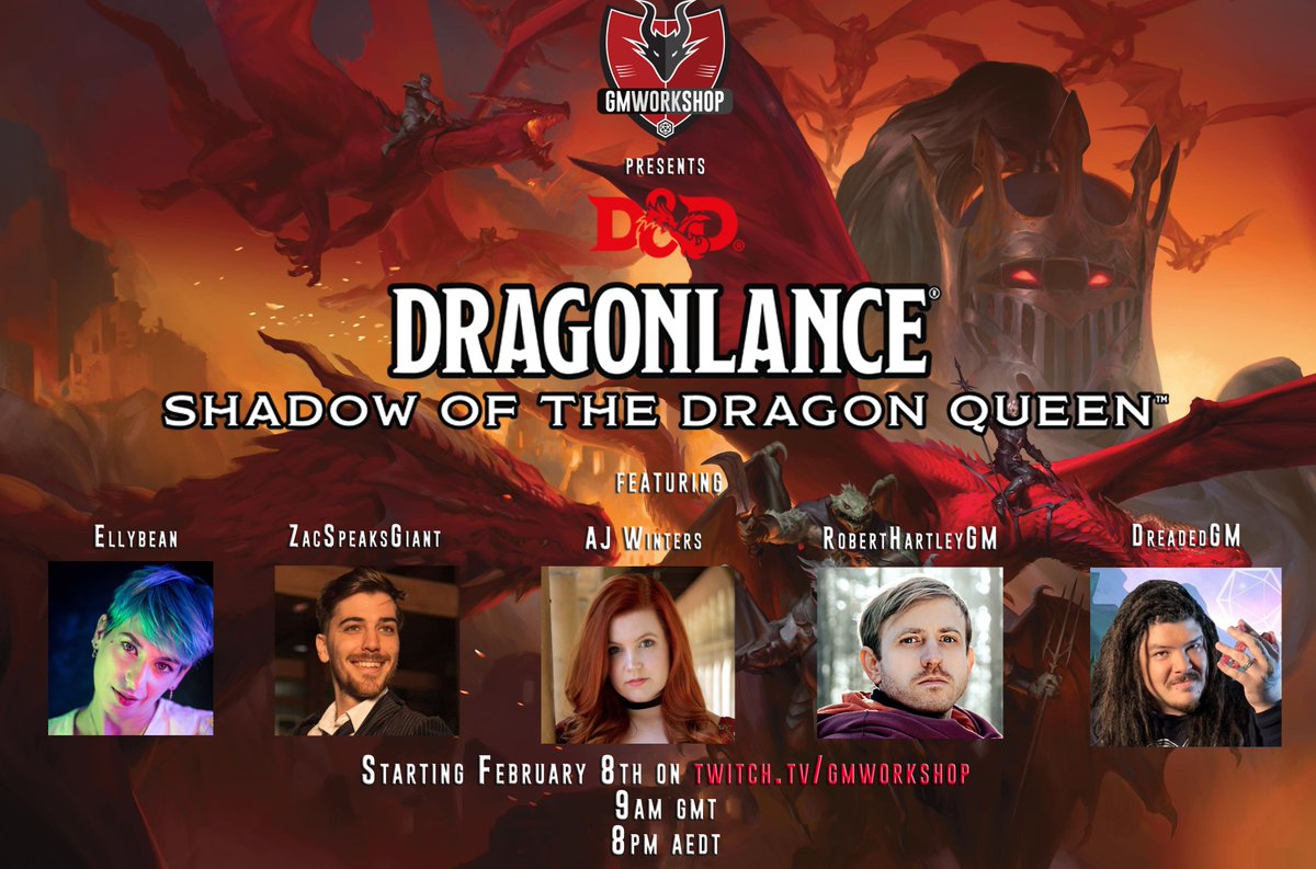 RobertHartleyGM's tweet photo. We are minutes away from episode 1 of our new Dragonlance setting campaign. 

I am beyond excited to finally get to be a long-form player again. I would love to see you there to support us for episode 1!  We're all playing siblings!

https://t.co/jQcIofJPfb https://t.co/B2NbdcadLC