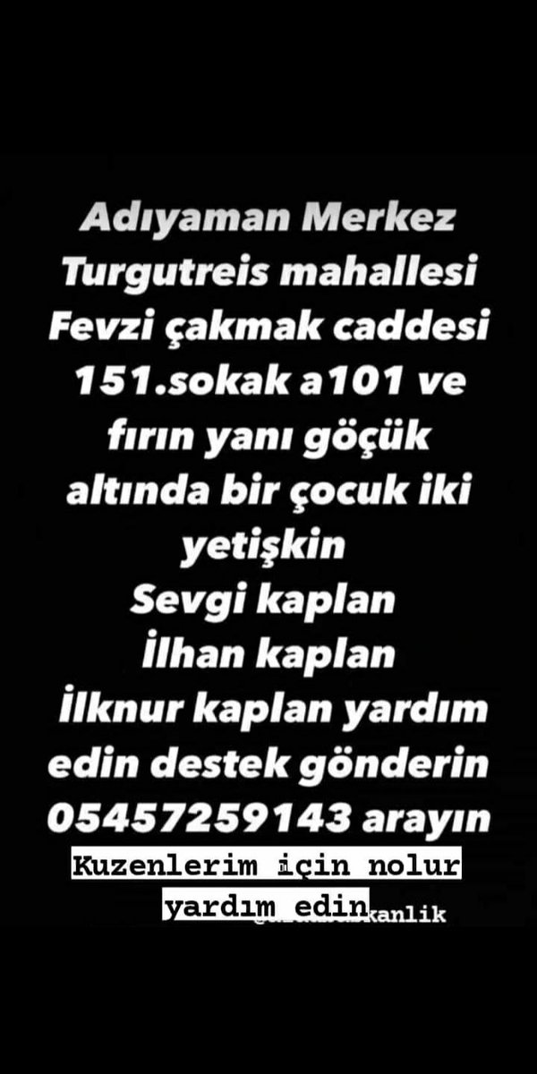 GamzeYenihan's tweet photo. @BabalaTv Kuzenlerim için VİNÇ , VİNÇ VİNÇ. LÜTFEN YARDIM EDİN https://t.co/MLYl8EoZEN