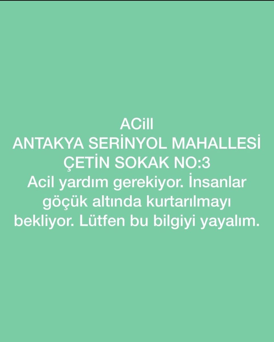 Edebiya56870896's tweet photo. @AFADBaskanlik 
@DepremDairesi 
@haluklevent 
@ahbap https://t.co/aCrEgwWFKH