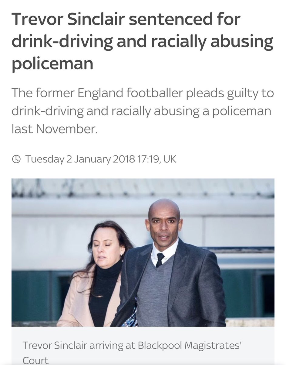 pauldbowen's tweet photo. I see @talkSPORT are still using the racist Trevor Sinclair on the show… He was actually convicted of racist abuse against a white police officer!
Would a white racist be allowed back on the show?? I think we all know the answer to that… don’t we .. 🙄
#RacismIsOnlyOneWay https://t.co/rtwrS2oCUX