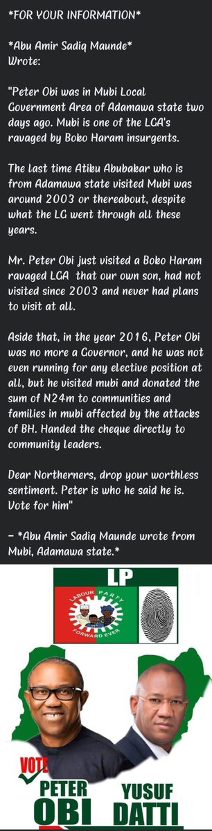 EzechiEmeka's tweet photo. Vote LP

@PeterObi is Better https://t.co/VAaNHJvPDf