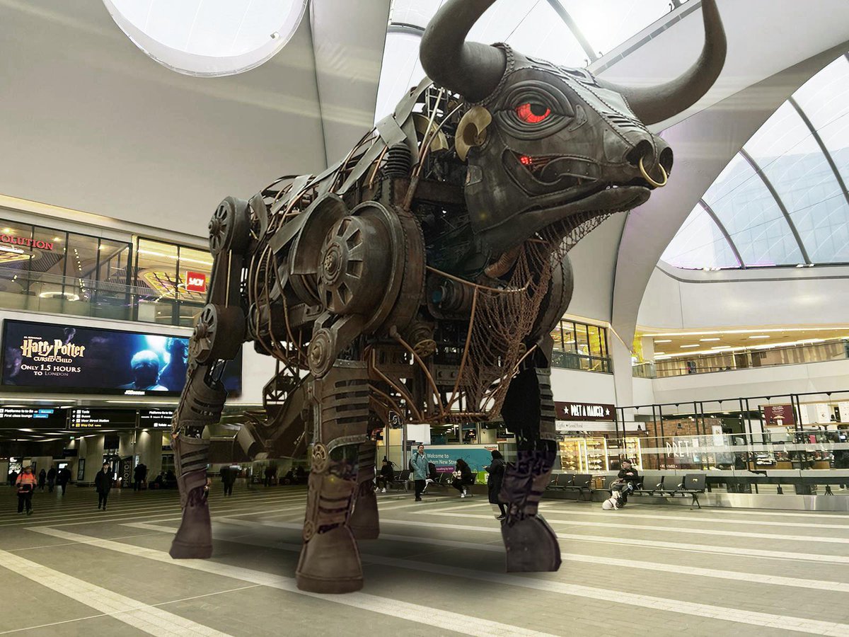 WhatsOnBrum's tweet image. Birmingham New Street will be the permanent home of the Commonwealth Games' Raging Bull. 👏

The 33ft (10m) sculpture was due to be dismantled at the end of the Games, but won a reprieve after a public outcry.

A date for the bull's arrival is yet to be confirmed.