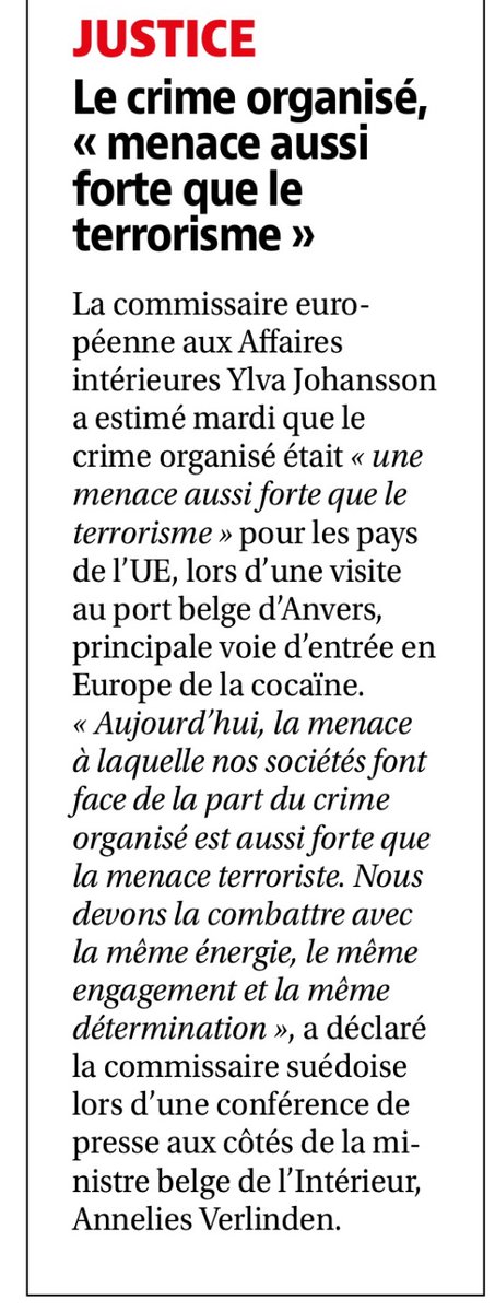 Une prise de conscience se fait jour en Europe. Il était temps.
Le délit d’association mafieuse est la réponse adaptée à la menace. Si le code pénal français doit le prendre en compte au plus vite, il est évident qu’une loi pour toute l’UE serait encore plus efficiente.