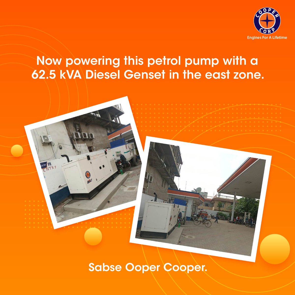CooperCorpIndia's tweet photo. Empowering dreams, one installation a time. #SabseOoperCooper #LatestInstallation #PoweredbyCooper #CooperGensets https://t.co/Gfg6F8Vwho