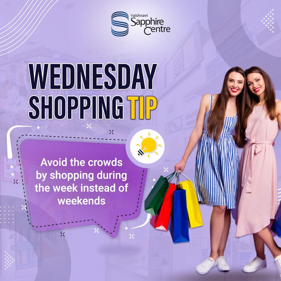 CentreVaishnavi's tweet photo. Don't let the weekend chaos ruin your shopping plans. Shop on weekdays for a more relaxed experience π
#LessStressMoreSavings #WeekdayShoppingTips #vaishnavisapphirecentre #vaishnavisapphiremall #vaishnavisapphire_mall #sapphire #yeshwanthpur #yeshwanthpura #bangaloremalls https://t.co/ORXq7A6AL7
