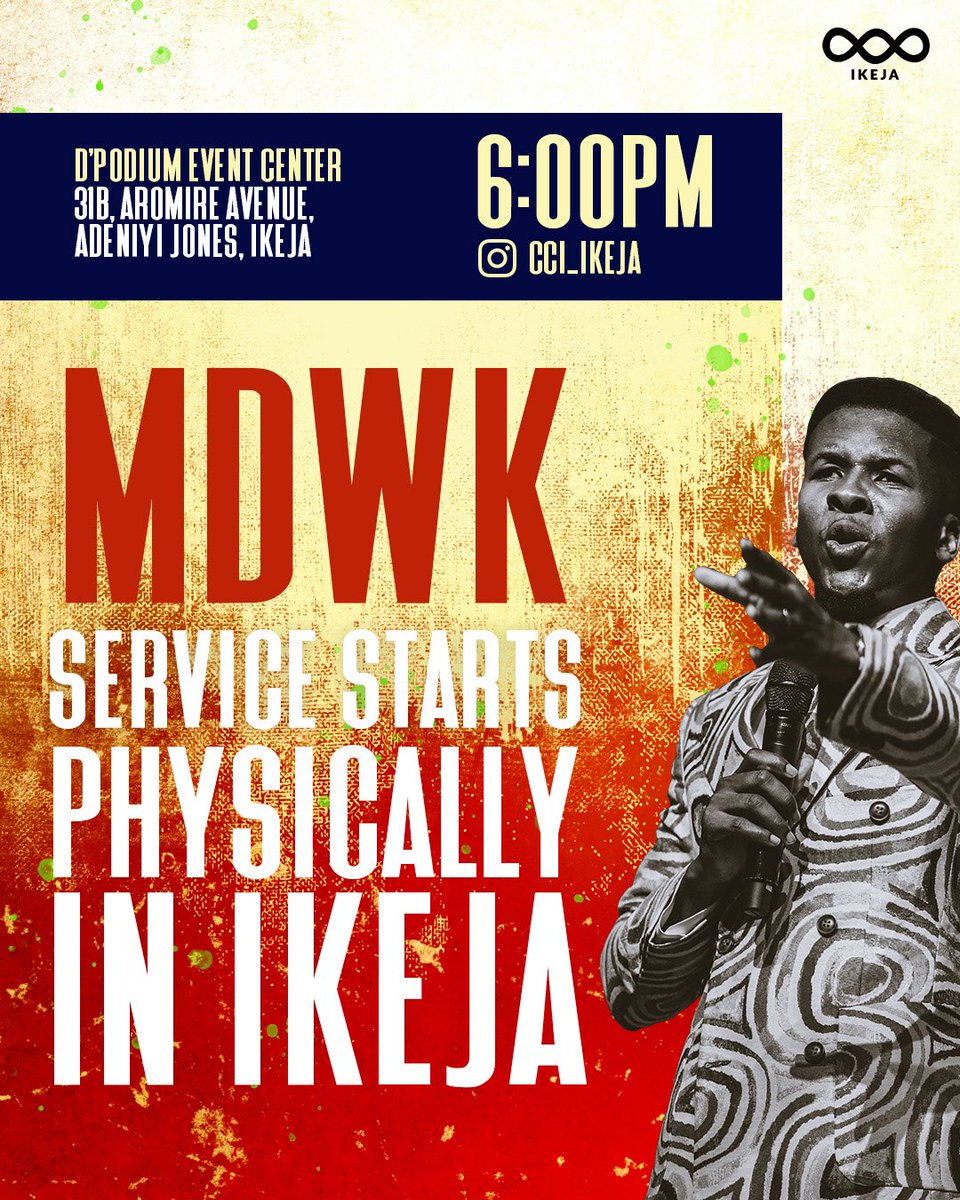 cci_ikeja's tweet image. IKEJA, ARE YOU READY??? 🕺🏾💃🏾

@cci_ikeja will now hold midweek services every Wednesday on site.

Join us this evening as we continue our global teaching series: The Believer&apos;s Love Walk.

We cannot wait to receive you! 

#Believerslovewalk #lovecode