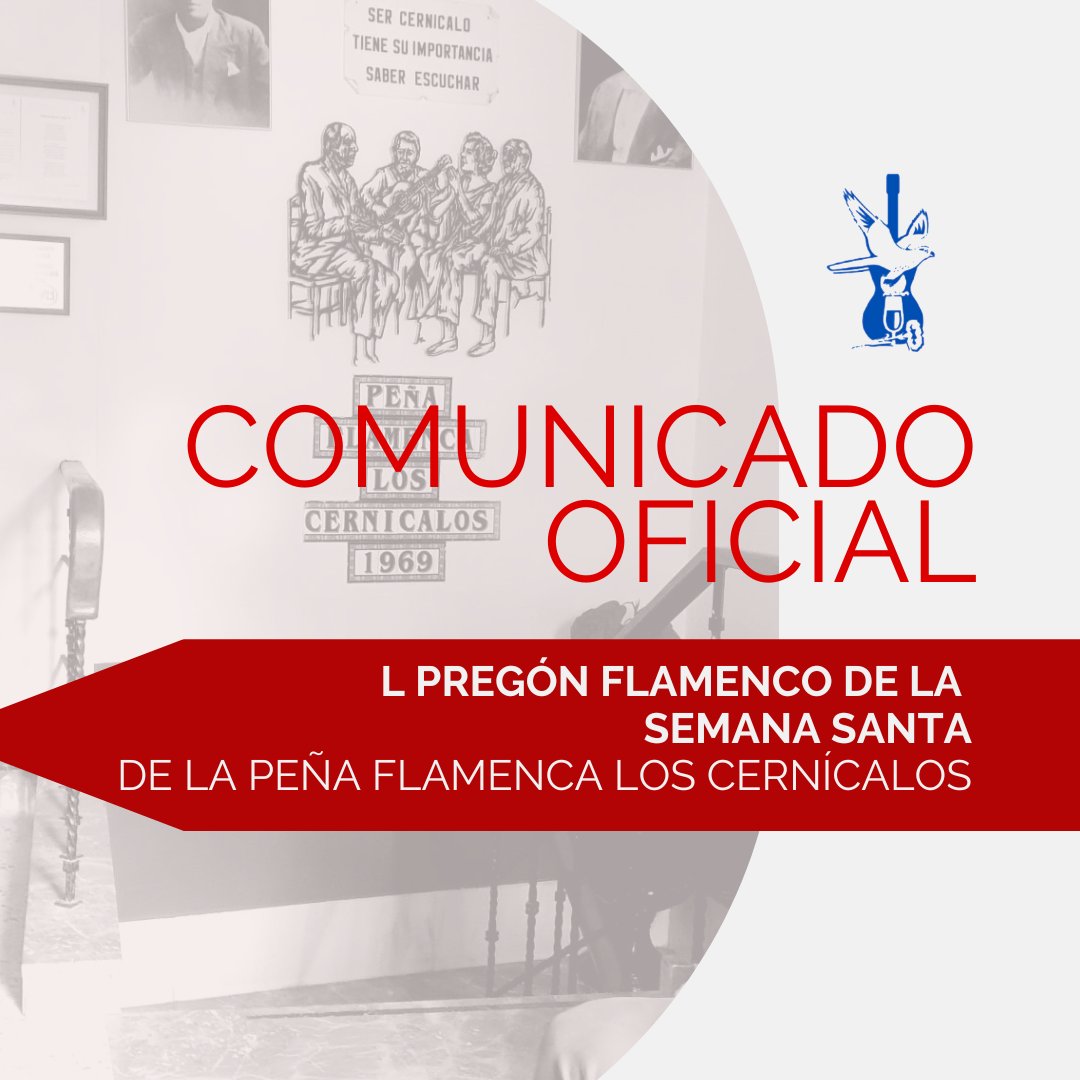 cernicalosjerez's tweet photo. 🔴𝗖𝗢𝗠𝗨𝗡𝗜𝗖𝗔𝗗𝗢 𝗢𝗙𝗜𝗖𝗜𝗔𝗟 - L PREGÓN FLAMENCO DE LA SEMANA SANTA DE LA PEÑA FLAMENCA LOS CERNÍCALOS ⬇️⬇️⬇️
https://t.co/IH29caJNlj 
#SomosCernícalos 🦜 https://t.co/0wcU3ajf7R
