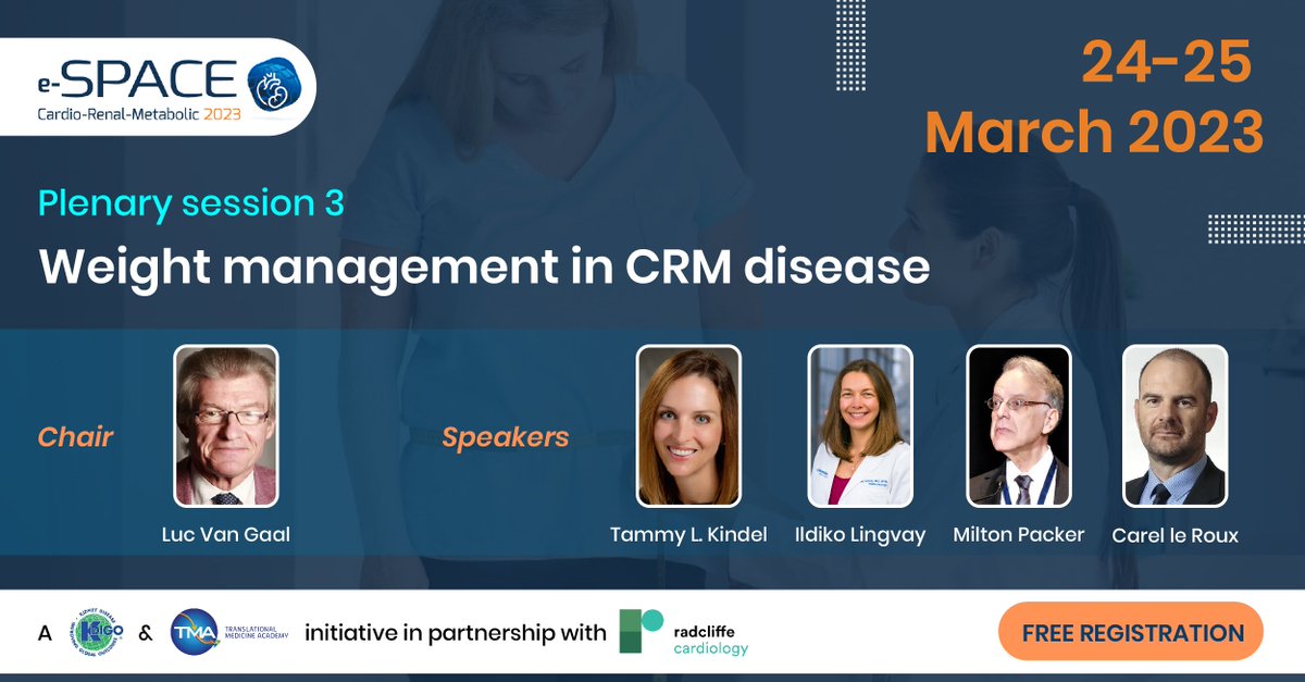 tmacademy_org's tweet photo. Preliminary program out now!
Join Luc van Gaal, @IldikoLingvay, Tammy Kindel, Milton Packer & @carel_leroux as they talk through managing weight in #cardiorenal #metabolic disease
🔗 https://t.co/NJ2o1V8X2Z
#eSPACECRM23 #CaReMe #CardioTwitter #diabetes https://t.co/jCY8aAA8V8