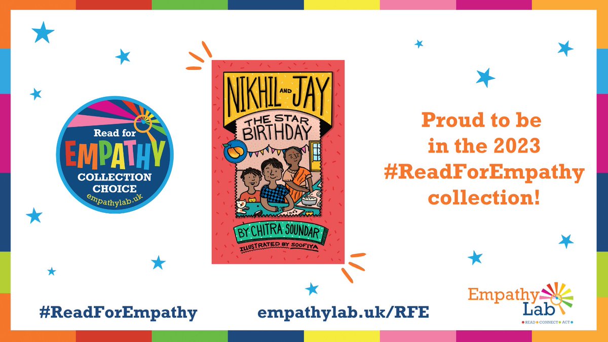@EmpathyLabUK thank you for reading, reviewing and including Nikhil and Jay The Star Birthday in this year's #ReadforEmpathy collection! It's a fantastic list and I'm sure young readers will enjoy and find great inspirations to be empathetic! @SoofiyaC @OtterBarryBooks
