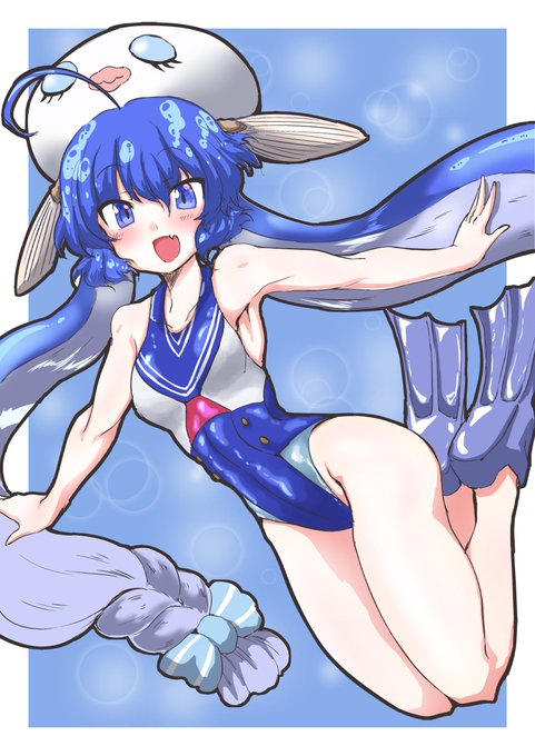 #ウナちゃんウキウキウェンズデー
今日の競泳水着です 