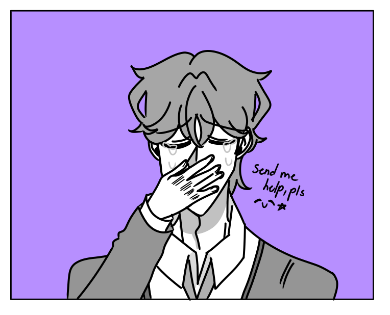 NuzukiGae's tweet photo. I'm in utter tears. My back hurts, and my hands are in grave pain. Here's like wip for another chap for my comic, yada yada it's the worst comic you'll ever read and it deserves to be put inside the microwave with gasoline

#art #pain #sendhelp #comic #WIP #digitalart https://t.co/E5tkQYeY4R