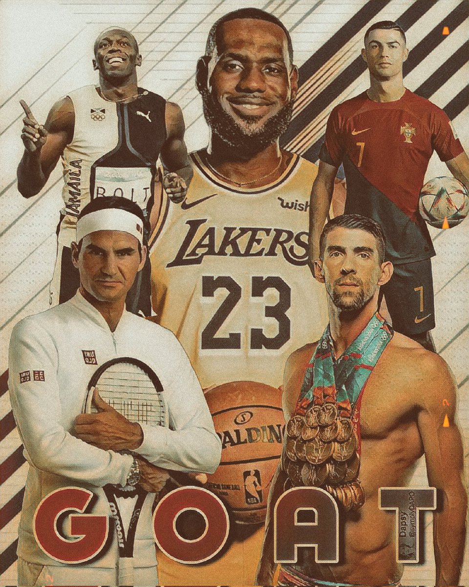 symplyDAPO's tweet photo. It is really an honour for us to have witness greatness in this era of sport

Roger Federer - Most Wins Ever
Usain Bolt - Fastest Ever
Cristiano Ronaldo - Most Goals Ever
Lebron James - Most Points Ever
Michael Phelps - Most Gold Ever

These GOATs made sports worth watching😍😍 https://t.co/JETLMRGL9y