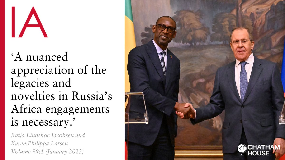 How should liberal intervenors respond to Russia's increased presence in Africa since the war in Ukraine? @KatjaLindskov (@MilstudiesCPH) and @karenphilippal (@diisdk) explore this question in their article, #openaccess here > doi.org/10.1093/ia/iia…