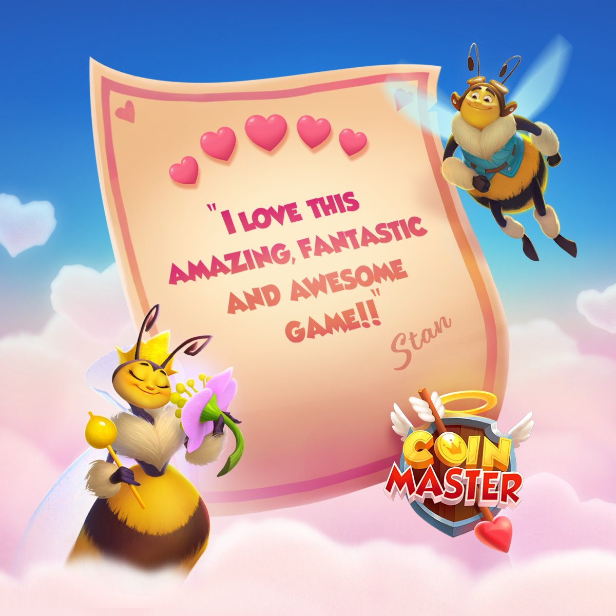 CoinMasterGame's tweet photo. Aw! 🌸💕 𝗬𝗼𝘂'𝗿𝗲 𝗺𝗮𝗸𝗶𝗻𝗴 𝘂𝘀 𝗯𝗹𝘂𝘀𝗵! 🤭Show us some love and review us now! 👉 https://t.co/4E0CQFFmZp https://t.co/1yPwBsLBLK