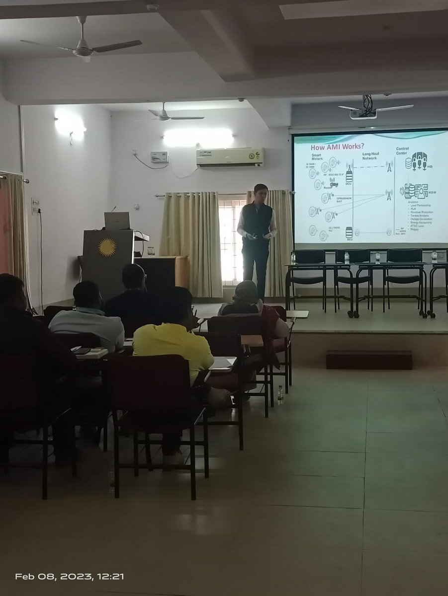 MPEBIndore's tweet photo. 3 days RDSS training, 8-10 Feb 2023 on AMI system design and program management for 40 no. participants, AE and above cadre officers by NPTI Shivpuri began on Wednesday at Sabhagrah Pologround Campus Indore.
#RDSStraining #AMIsystem #Design #Program #Management #Mpeb #Mppkvvcl https://t.co/JSOKqaxmL0