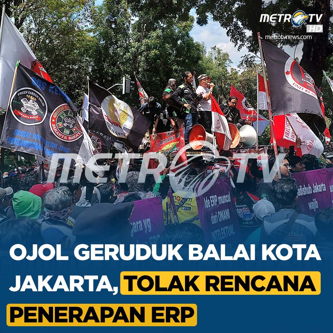 Metro_TV's tweet image. Akankah aksi ini berpengaruh pada putusan ERP nanti?
Ratusan ojol mengguruduk Gedung Balai Kota, DKI Jakarta. Massa aksi ingin Kadishub DKI Syafrin Liputo menunjukkan kajian ilmiah terkait ERP yang dinilai dapat mengatasi macet di Ibu Kota. 

#ERP #Ojol #PemprovDKI